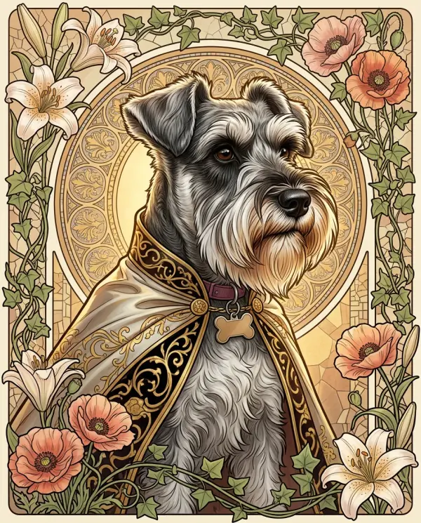 Art Nouveau Portrait pet portrait style