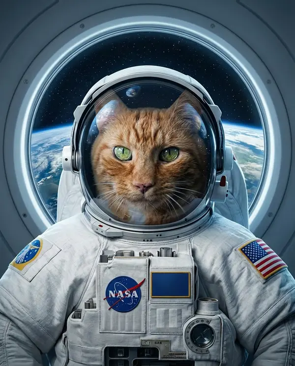 Astronaut Portrait pet portrait style