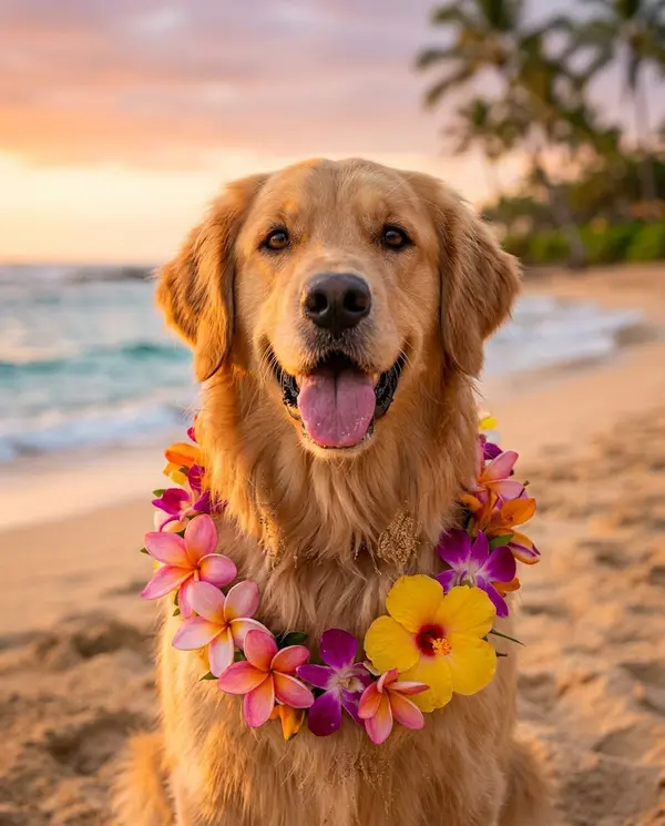 Beach Portrait pet portrait style
