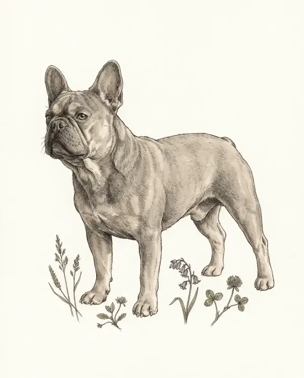 Botanical pet portrait style