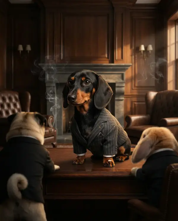 Crime Family Portrait pet portrait style