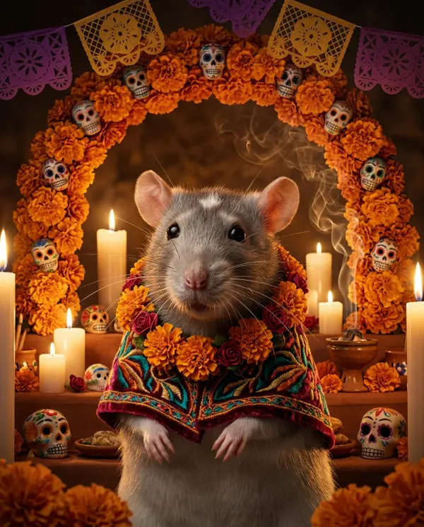 Day of The Dead Portrait pet portrait style