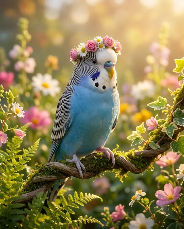 Flower Crown Portrait pet portrait style