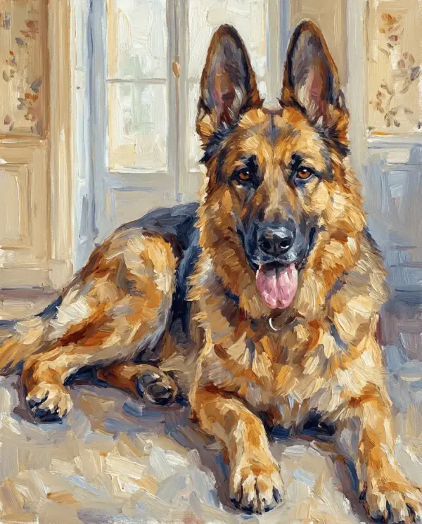 Impressionist Portrait pet portrait style