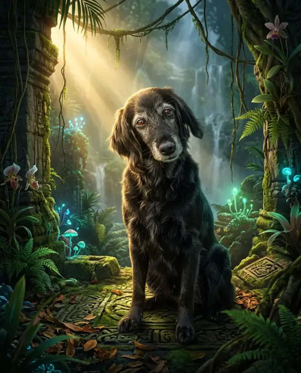 Jungle Story Portrait pet portrait style