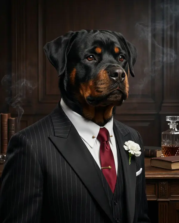 Mafia Boss Portrait pet portrait style