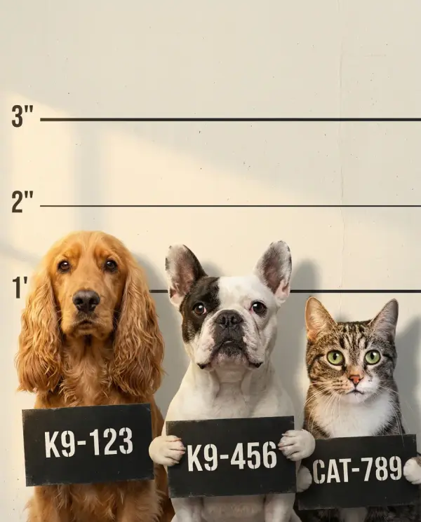 Mugshot Group Portrait pet portrait style