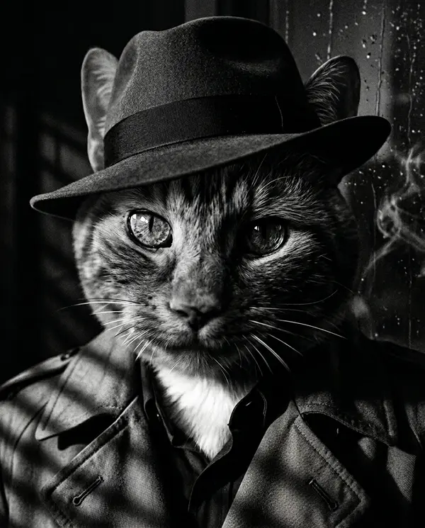 Noir Portrait pet portrait style