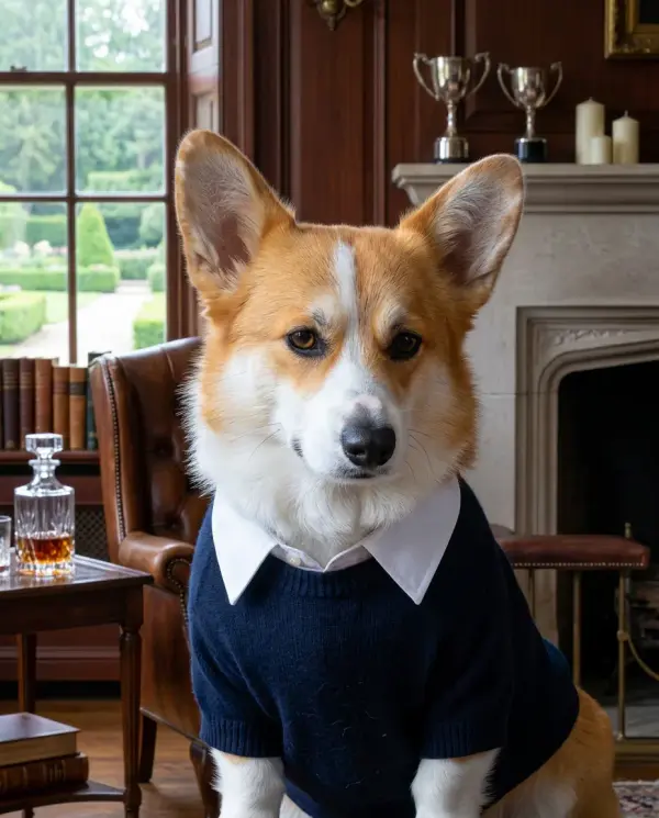 Old Money Portrait pet portrait style