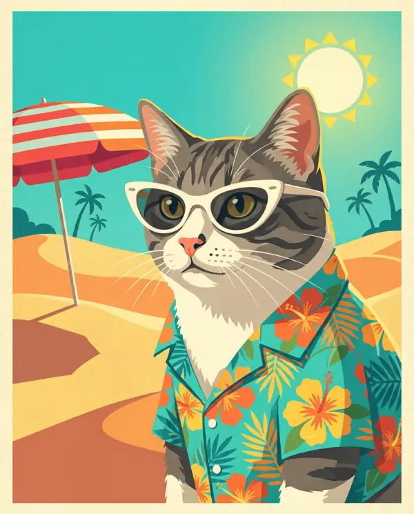 Postcard Portrait pet portrait style