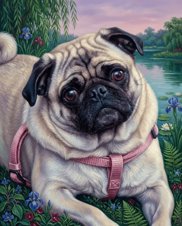 Pre-Raphaelite Portrait pet portrait style