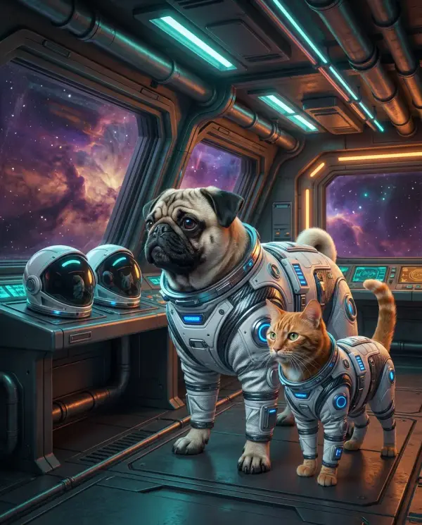 Space Crew Portrait pet portrait style