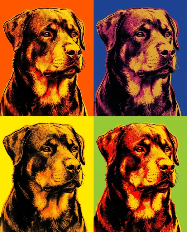 Pop Art Grid Portrait pet portrait style