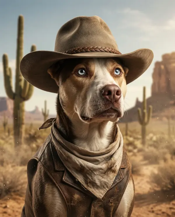 Western Portrait pet portrait style