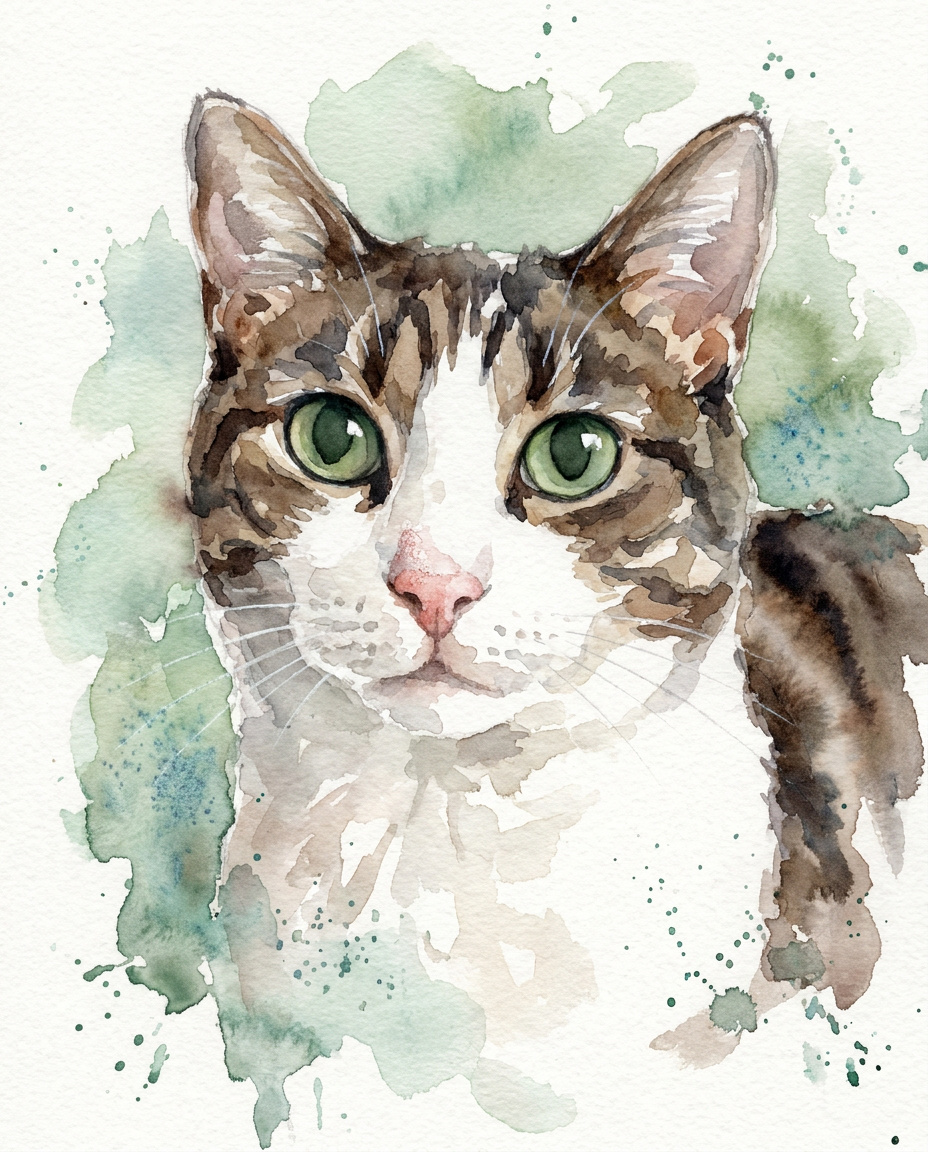 watercolor pet portrait