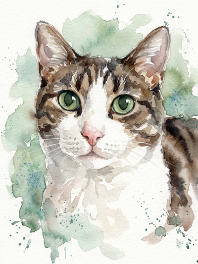 watercolor pet portrait