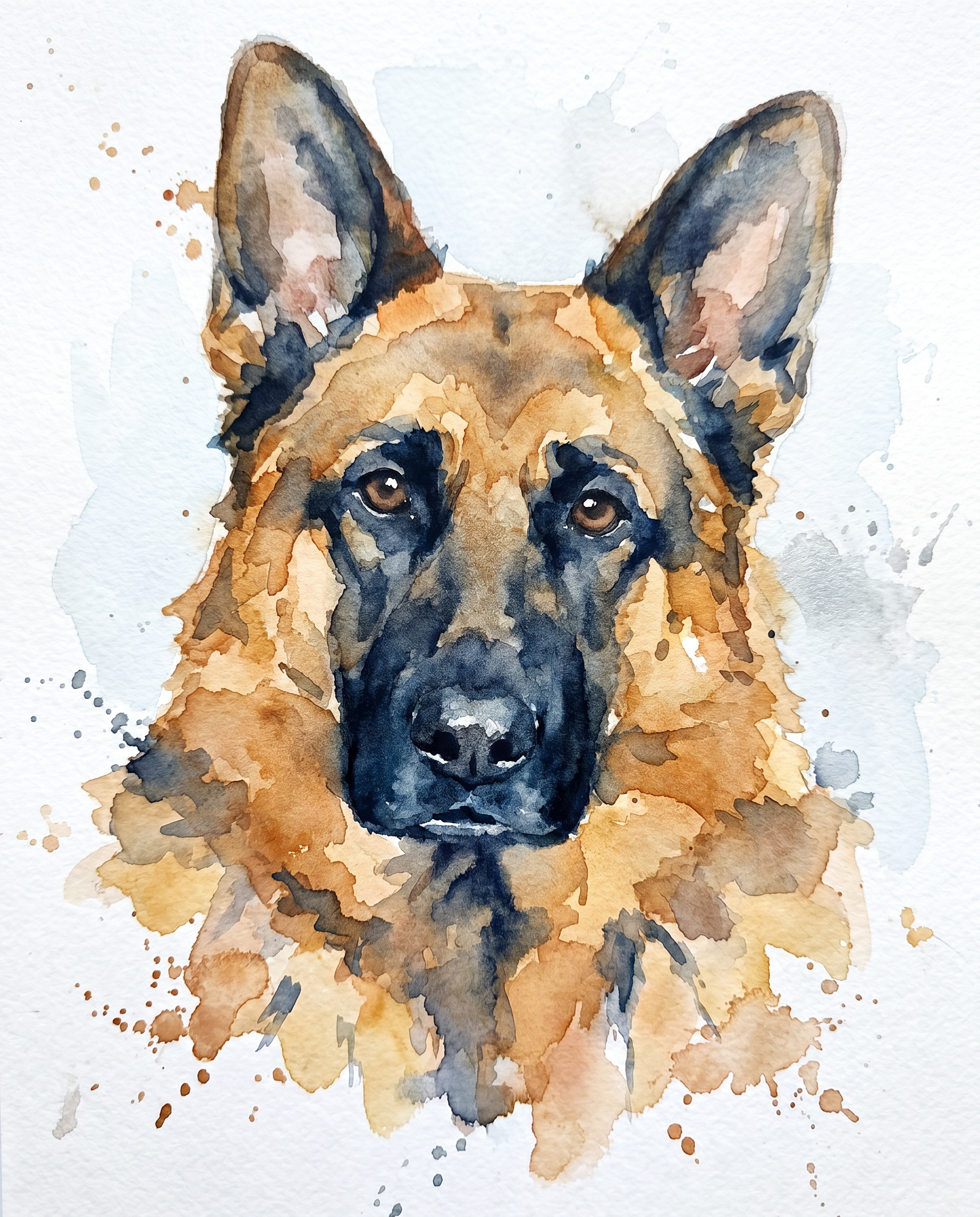 watercolor pet portrait