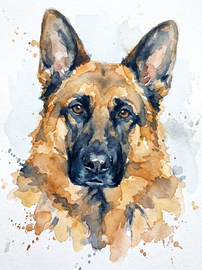 watercolor pet portrait