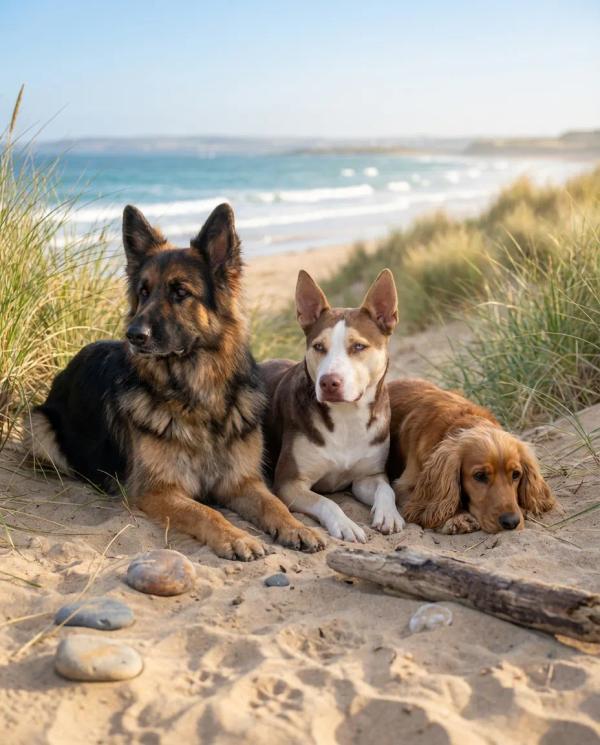 Beach Friends Portrait pet portrait style