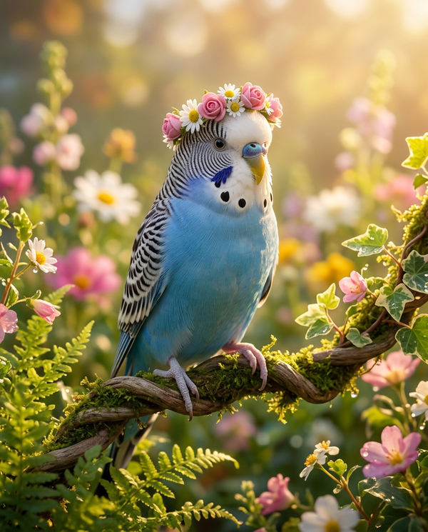 Flower Crown Portrait pet portrait style