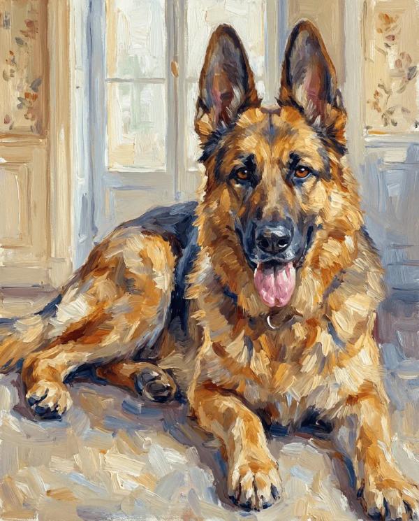 Impressionist Portrait pet portrait style