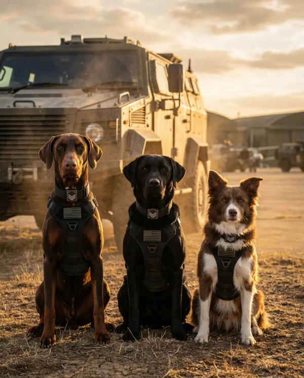 Military Unit pet portrait style
