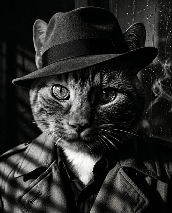 Noir Portrait pet portrait style