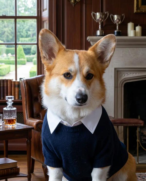 Old Money Portrait pet portrait style