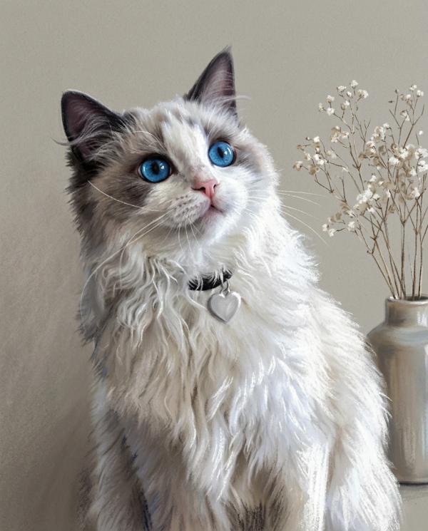 Pastel Portrait pet portrait style