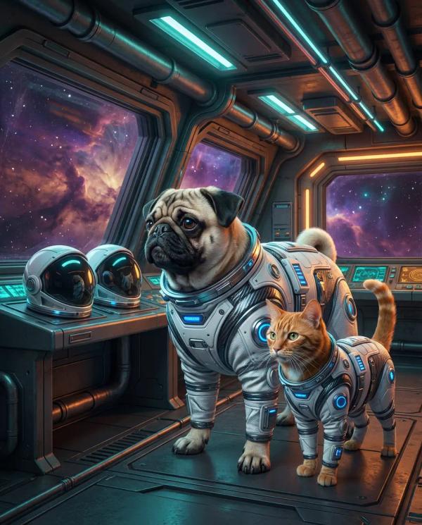 Space Crew Portrait pet portrait style