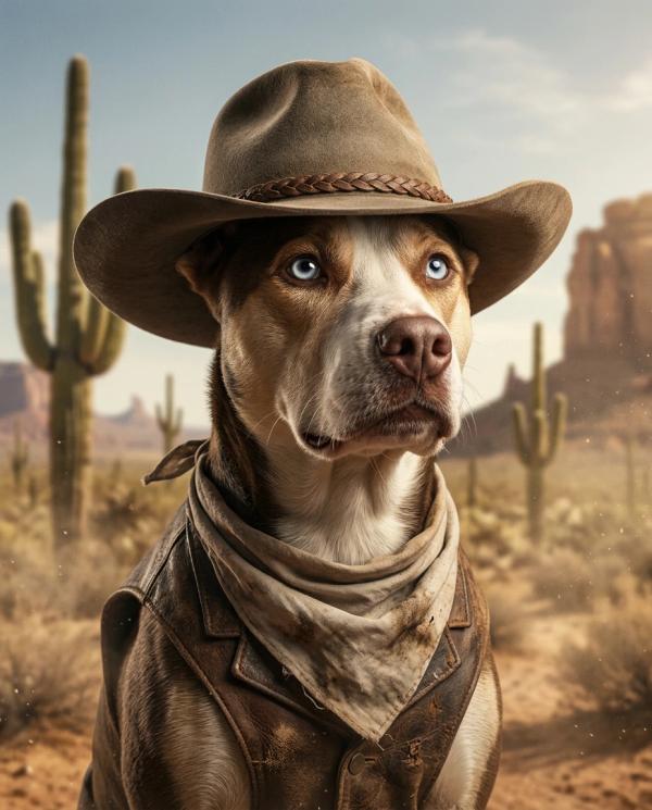 Western Portrait pet portrait style